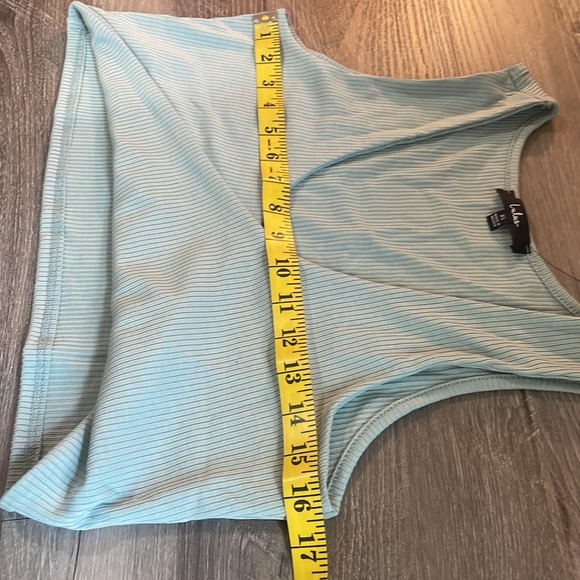 Lulus make my move mint blue ribbed tie front two piece midi dress, XL - Picture 8 of 14